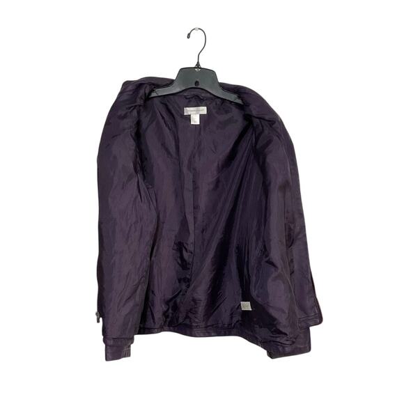 Christopher & Banks Faux Leather Purple Plum Moto Jacket Womens Size X-Large - Picture 3 of 8